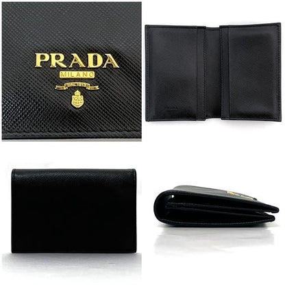 Prada Business Card Case Black NERO Excellent Condition Saffiano Leather