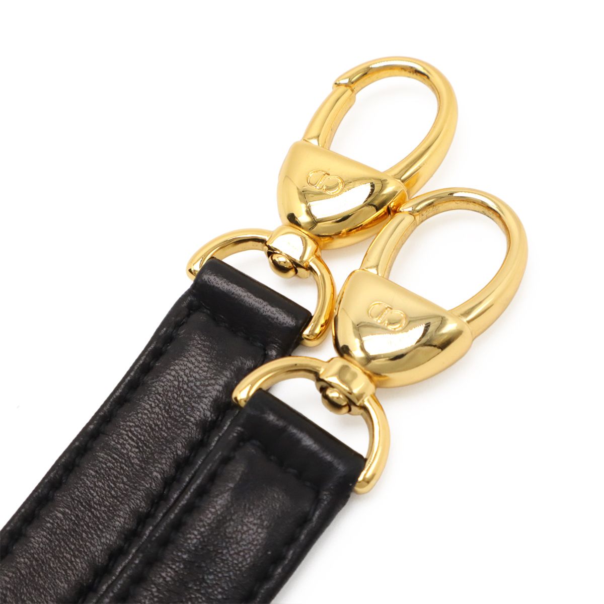 Christian DIOR Lady Dior Cannage Handbag Tote Bag Lambskin Leather Black Black