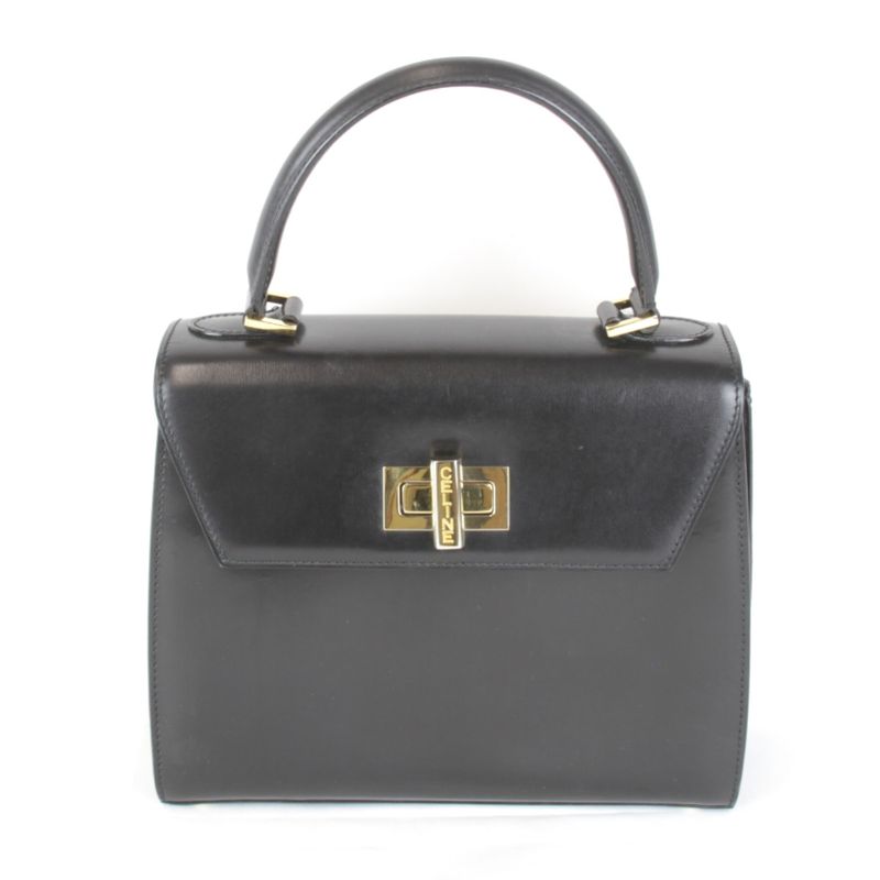Celine Handbag Leather Black