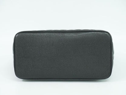 Authentic Chanel Coco Mark Revival Tote Handbag Caviar Skin Leather Black Coco