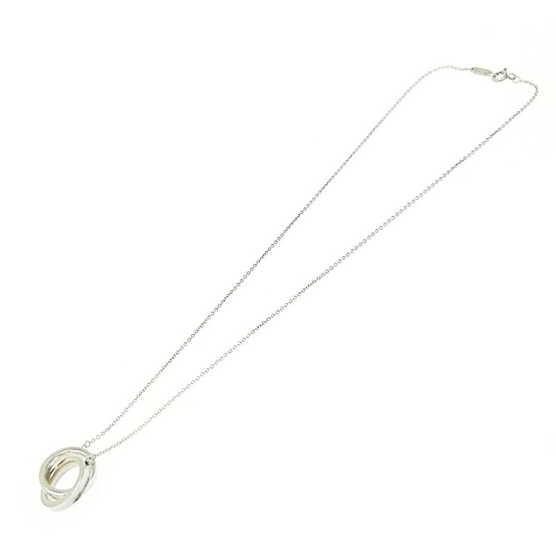 Tiffany & Co Silver 1837 Interlocking Circle Necklace 4.9g 925 Engraved 434819