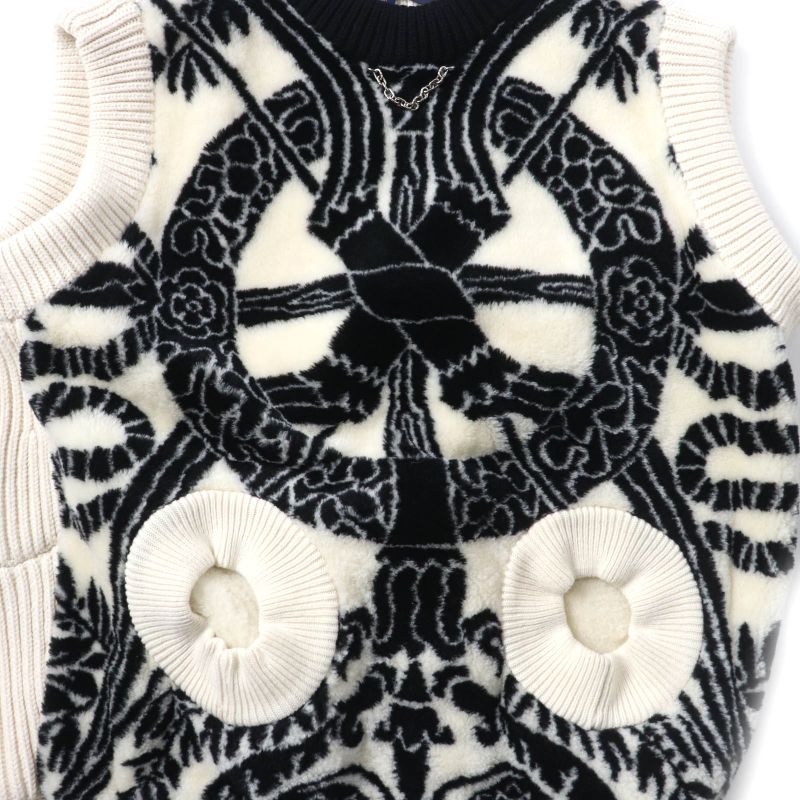 Louis Vuitton 21AW Cashmere Blend Fornasetti Bow Jacquard Sleeveless Knit Vest