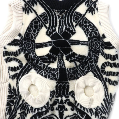 Louis Vuitton 21AW Cashmere Blend Fornasetti Bow Jacquard Sleeveless Knit Vest