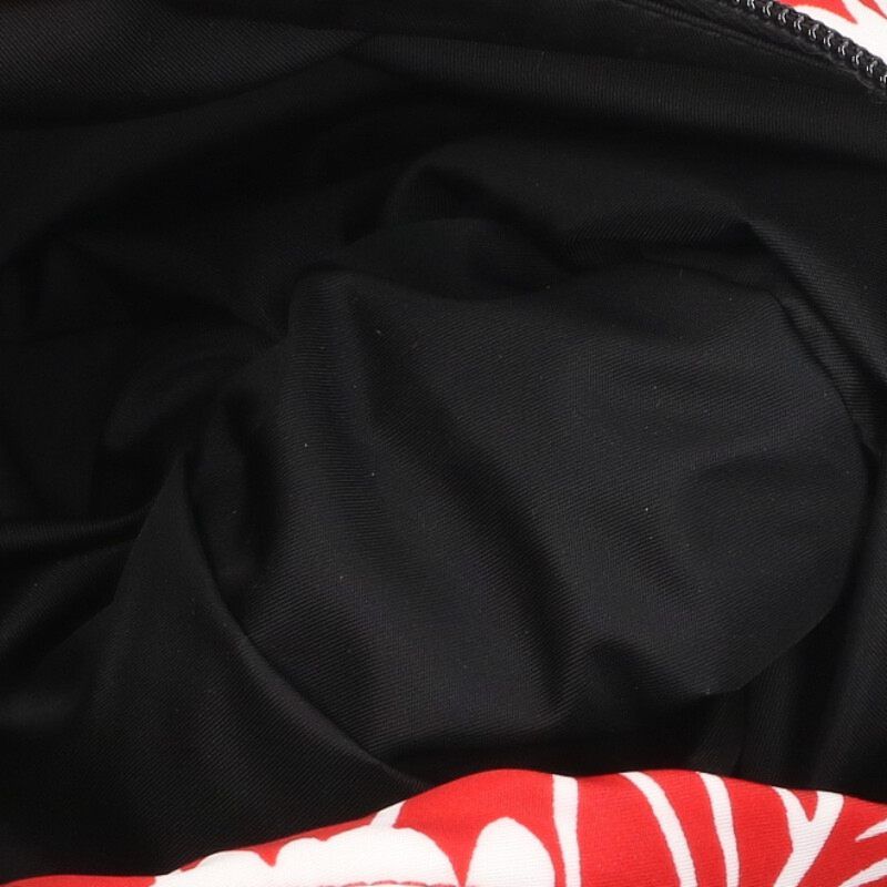 Prada Triangle Plate Hibiscus Pattern Nylon Backpack Men's