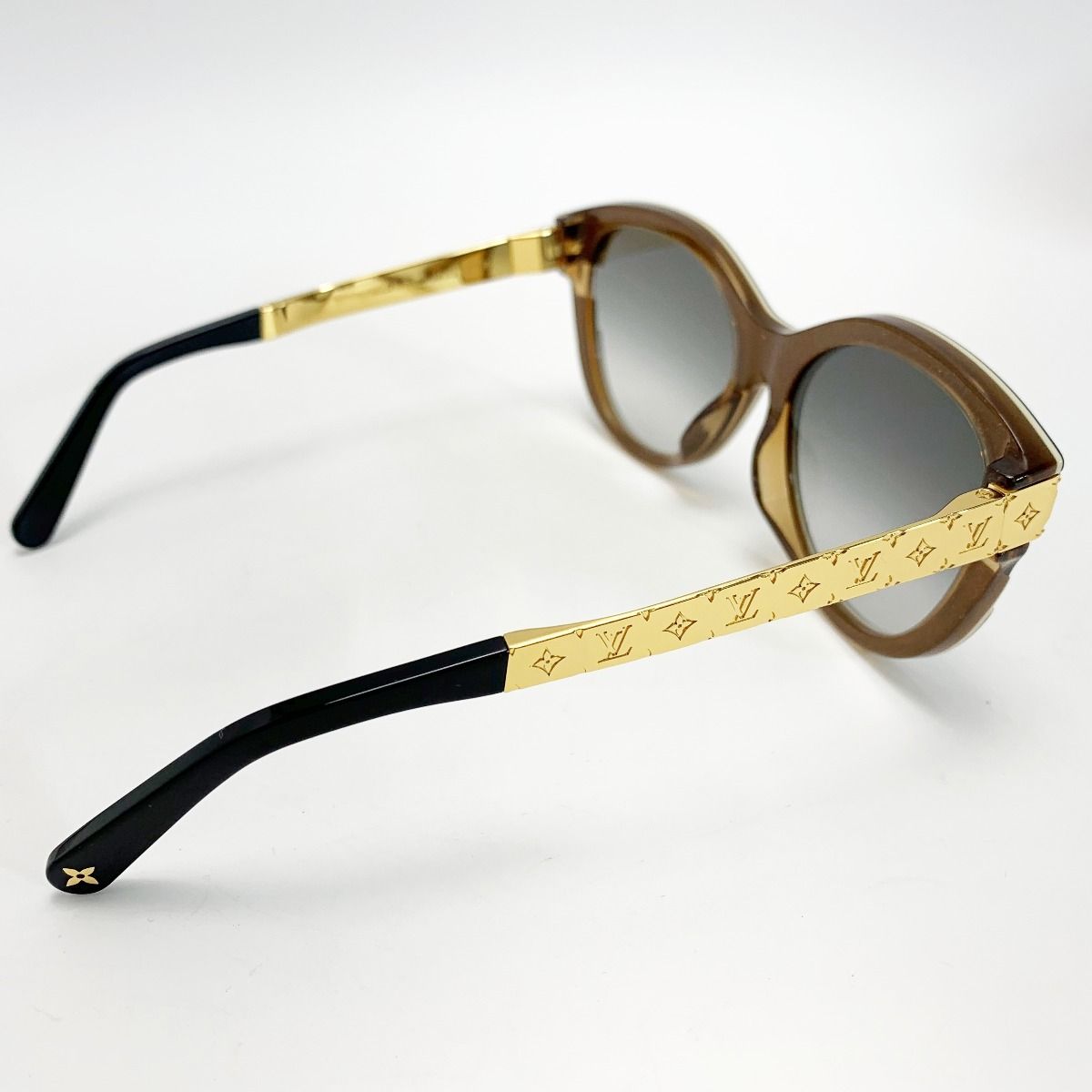 Louis Vuitton Sunglass Es Monogram Metal Frame Z1857e Noir X Gold Box with Bag
