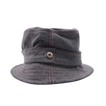 Good Christian Dior Pink Stitch Denim Bucket Hat Brim Hat 58 Gray Ladies Old
