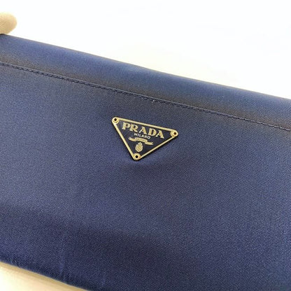 Prada Bifold Long Wallet Navy Blue Tessuto Wallet Nylon Preowned