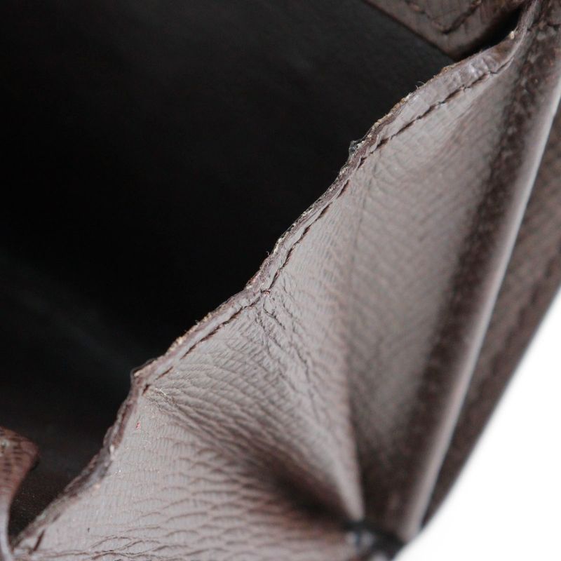 Louis Vuitton Porte Monepla N61930 Damier Canvas Brown Mi4007 Unisex Coin Case