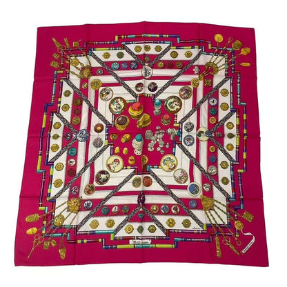 Hermes Scarf Silk Carre 90 Petie Main Seamstress Pink