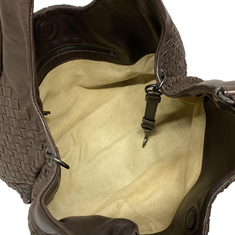 Bottega Veneta Intrecciato Tote Bag 125787 Dark Brown Leather