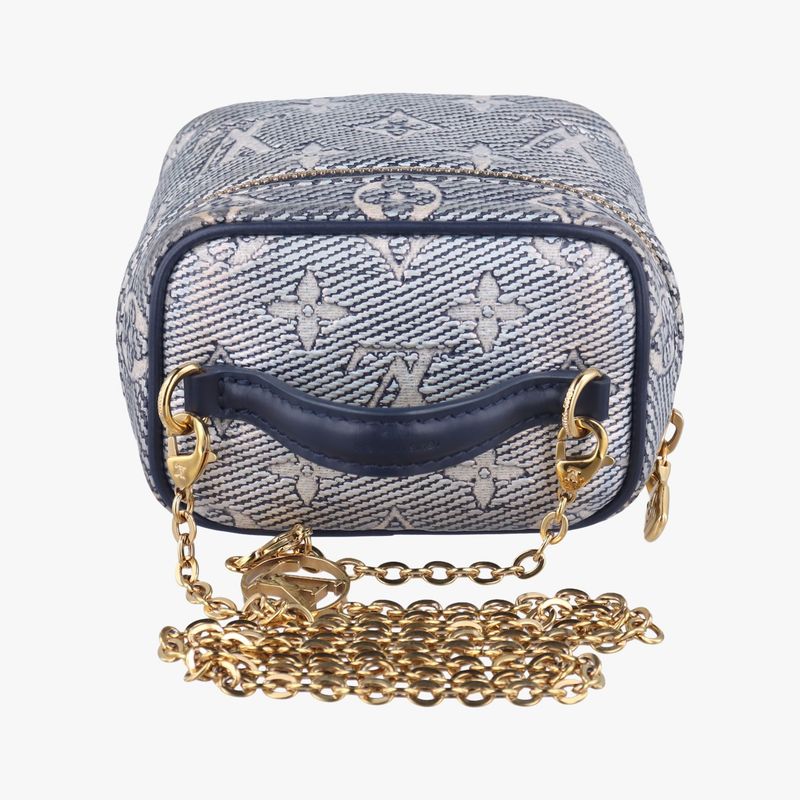 Louis Vuitton Micro Vanity Gray And Blue Monogram Jacquard Denim M82467 IC Chip