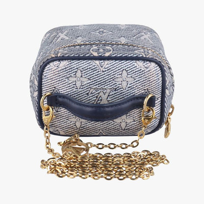 Louis Vuitton Micro Vanity Gray And Blue Monogram Jacquard Denim M82467 IC Chip