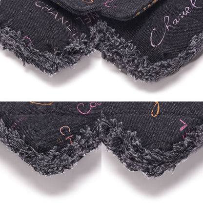 Chanel Shoulder Bag Mini Matelasse Denim Black Single Flap (gold Hardware)