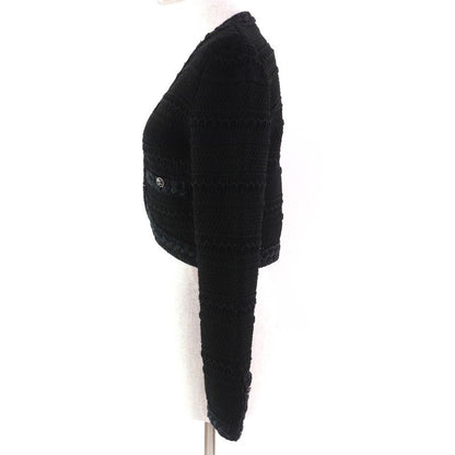 CHANEL 21P P70500 100% Cotton Coco Mark Button Coco Button Cropped Knit