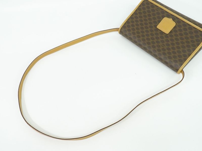 Authentic Celine Macadam Shoulder Bag Pochette PVC Brown Macadam Bag Pre-owned