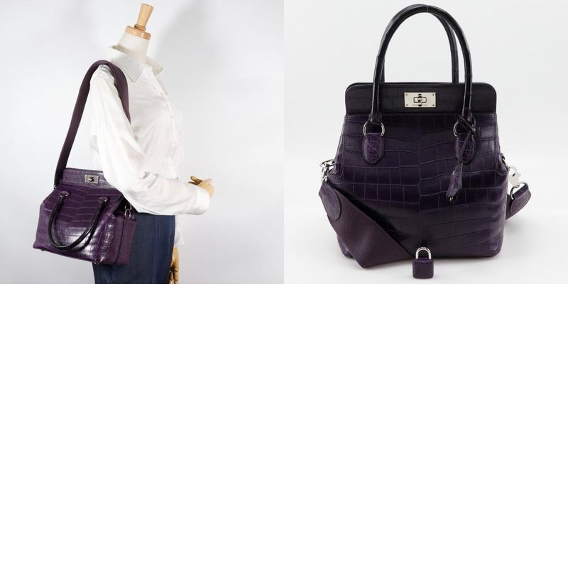 Hermes Toolbox 20 2WAY Shoulder Niloticus Amethyst Purple □O Ladies Handbag