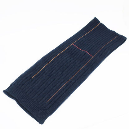 Hermes Muffler-h Torsade Cuir Navy-style Cashmere Silk Clothing