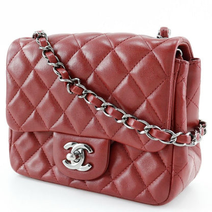 Chanel Mini Chain Shoulder Matelasse Lambskin Red Ladies Shoulder Bag