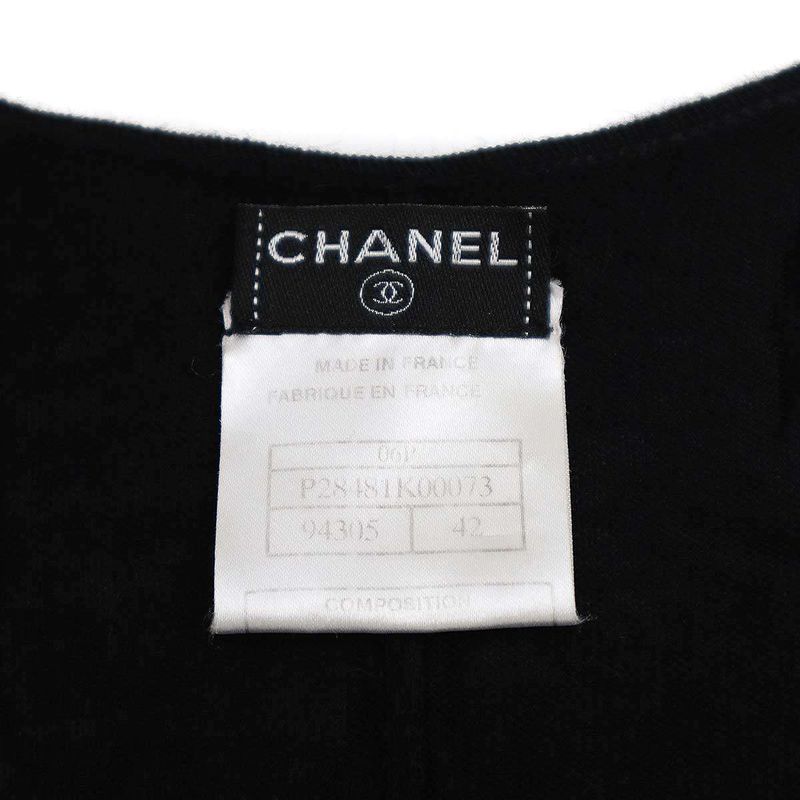 Chanel 2006aw Cardigan and Camisole Ensemble P28481k00073 Black 42
