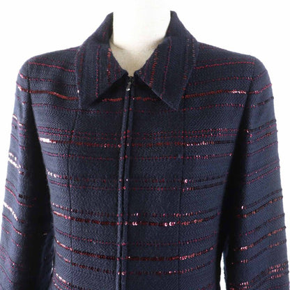 CHANEL 00A P16208 Wool PVC Sequined Tweed Setup With Coco Mark On Left Cuff