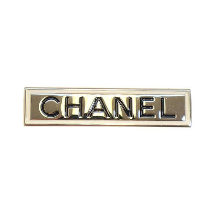Chanel 21aw Logo Plate Brooch B21 B Gold Type