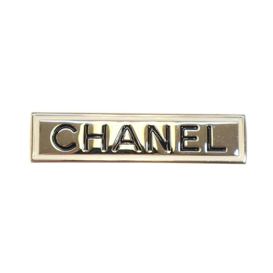 Chanel 21aw Logo Plate Brooch B21 B Gold Type
