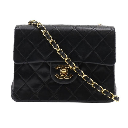 Chanel Mini Chain Shoulder Matelasse Lambskin Black Ladies Shoulder Bag