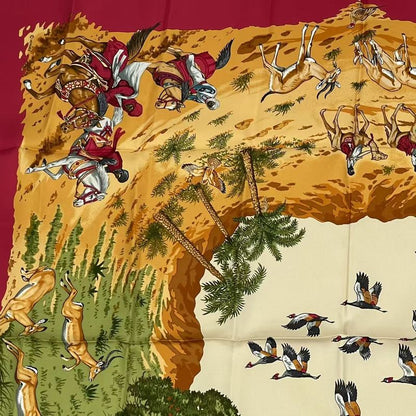 Hermes Silk Scarf Carre 90 Africa Red