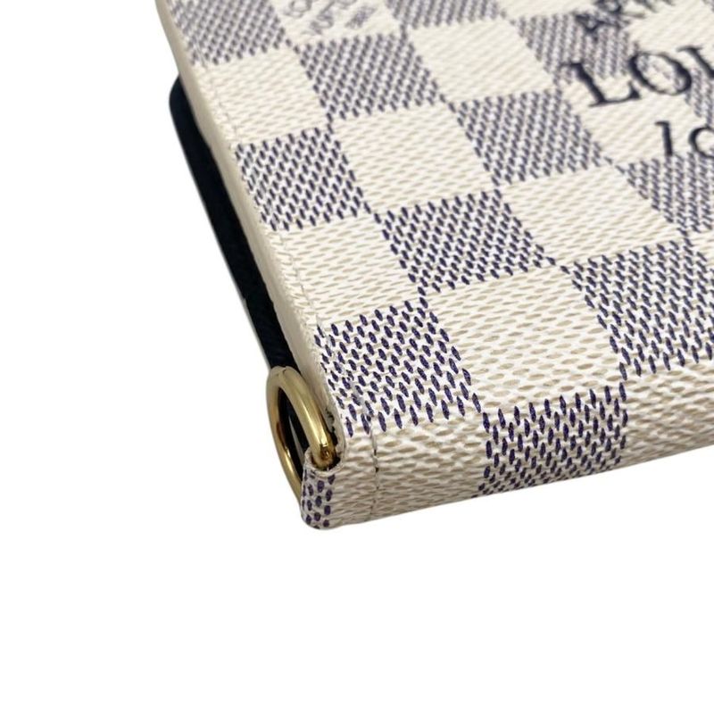 Louis Vuitton Bifold Long Wallet Portefeuille Antholite N63221 Damier Azure