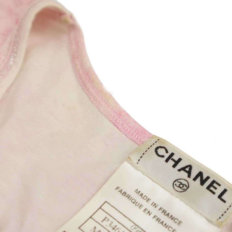 Chanel 2009ss Coco Mark Tie Dye Print Stretch T-Shirt P34611k02001 Pink 38