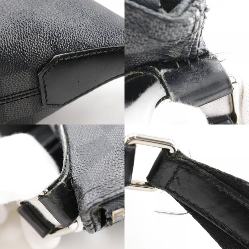 Louis Vuitton Mick PM N41211 Damier Graphite Canvas Black Sr1104 Men's Shoulder