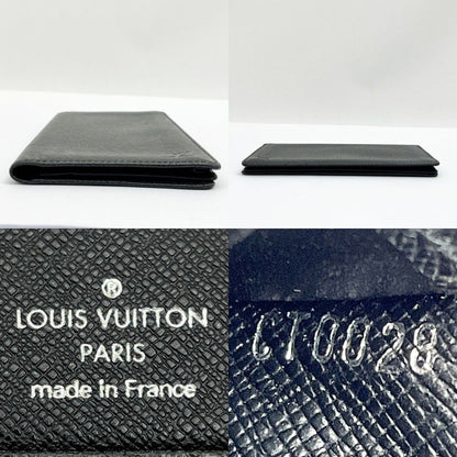 Louis Vuitton Long Wallet Taiga Porto Cult Credit M31002 Black