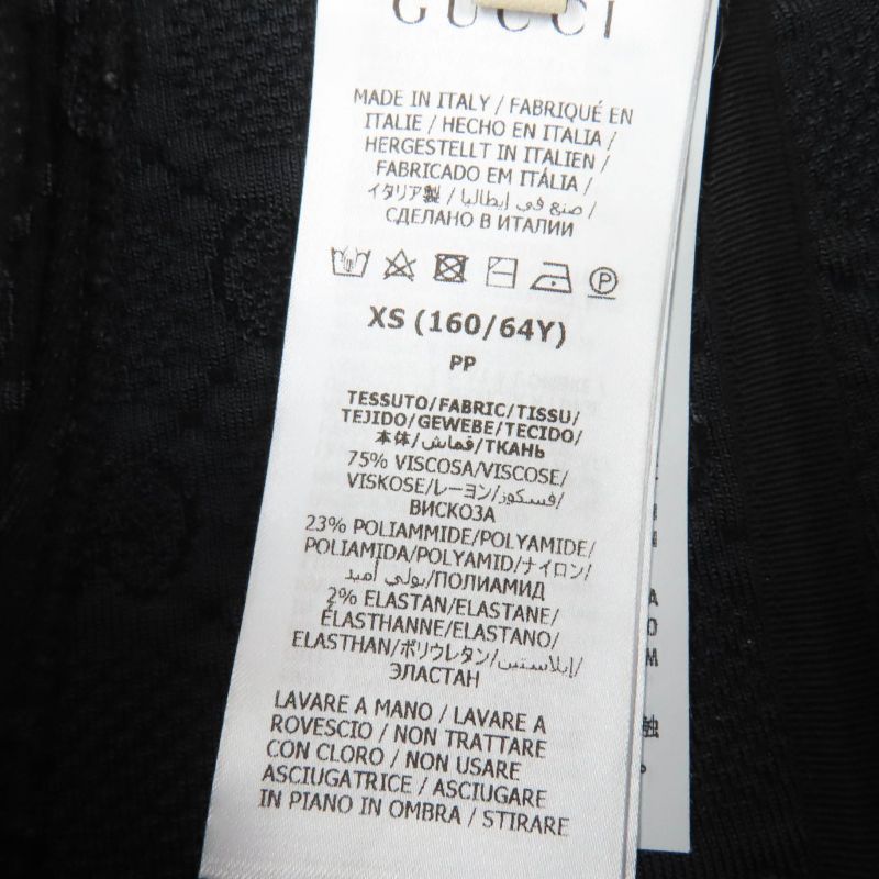 Gucci 747361 GG Viscose Cles Loop Skirt Black XS Hanger Genuine