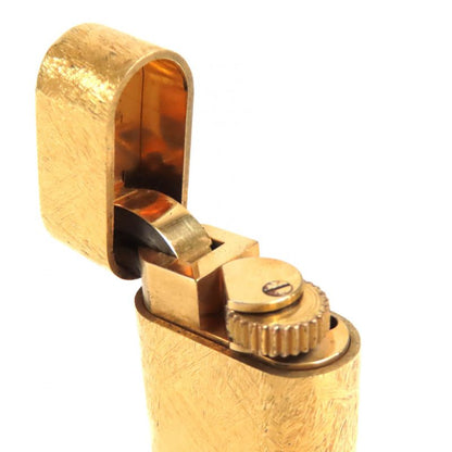 Cartier Oval All-over Roller Type Gas Lighter Smoking Goods Gold