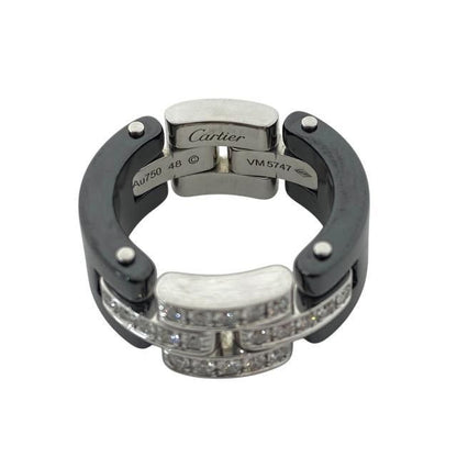 Cartier Maillon Panthère Ring A Jewelry 18K White Gold Diamonds 20 Diamonds