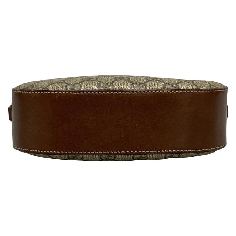 Gucci Shoulder Bag GG Plus GG Supreme 409535 Dark Brown And Beige Chain