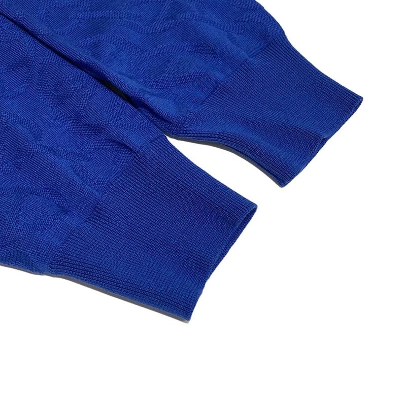 Hermes Cardigan Size 42 L Women - 4e2730dc Blue Long Sleeves Silk Blend/chaine