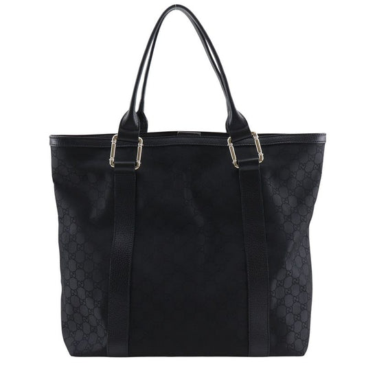 Gucci GG Outlet 341536 Nylon Canvas Black Unisex Tote Bag