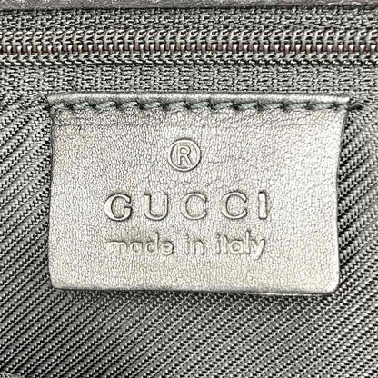 Gucci 31244 Handbag Tote Shoulder Bag GG Canvas Leather Black Women Men Fashion