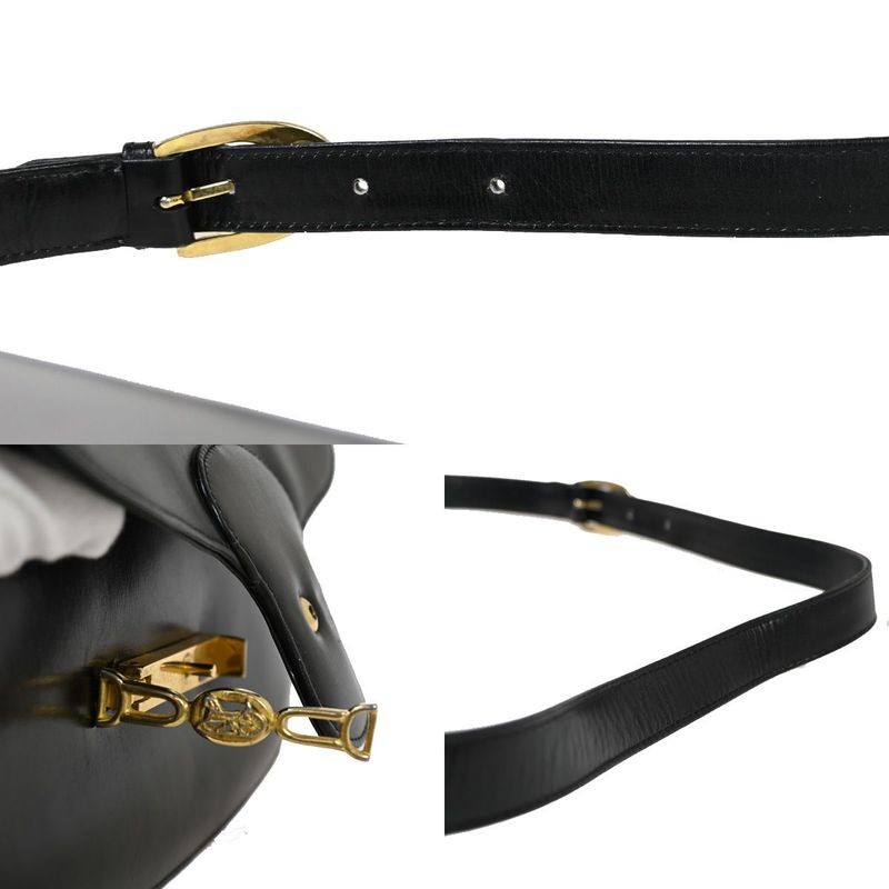 Celine Carriage Shoulder Bag Leather Black 83fa496