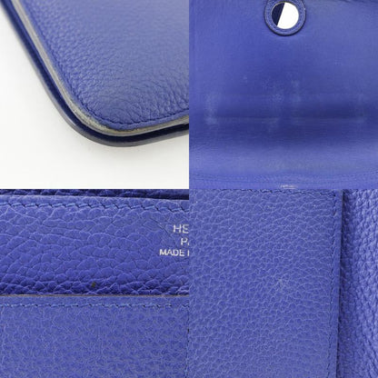 Hermes Dogon GM Togo Blue T Unisex Long Wallet