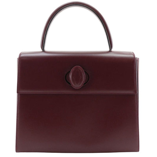 Cartier Must Line One Handle Leather Bordeaux Women's Handbag