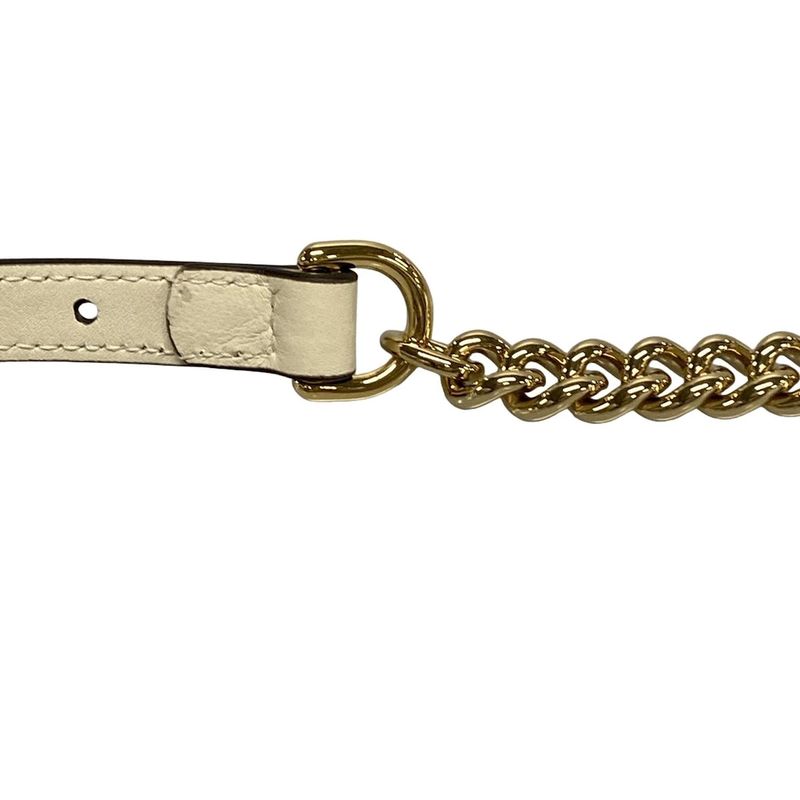 Gucci Shoulder Bag Padlockgg Supreme 811705 Beige And White Chain Shoulder