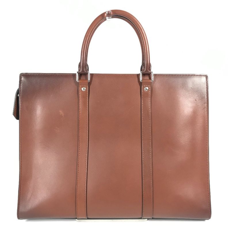 Louis Vuitton Business Bag Sac Pla Horizontal Zip M55733 Leather Brown