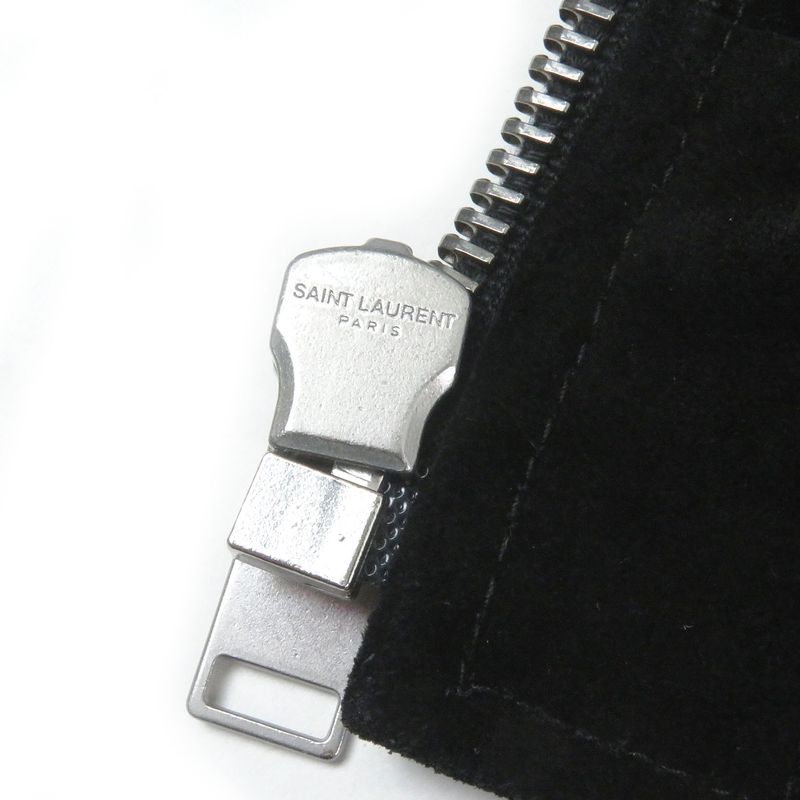 Saint Laurent Paris 344674 Eddie Period Suede Leather Jacket Blouson Black 50