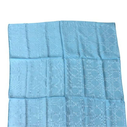 54nua304i631 Christian Dior Cannage Jacquard Stole Silk Large Light Blue Shawl