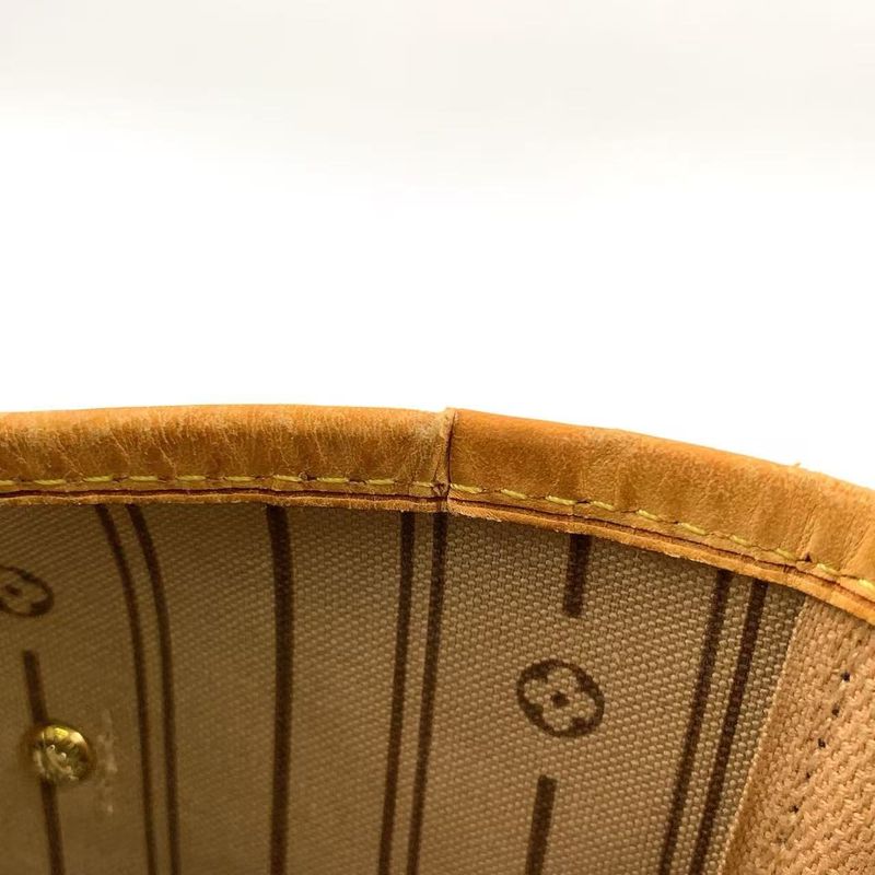 Louis Vuitton Neverfull MM Monogram Leather X PVC Brown Tote Bag Gold M40156