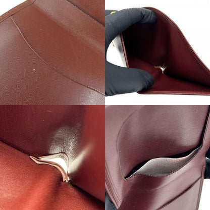 Cartier Wallet Must Leather Bordeaux Fold Logo Compact Women Men Cartier
