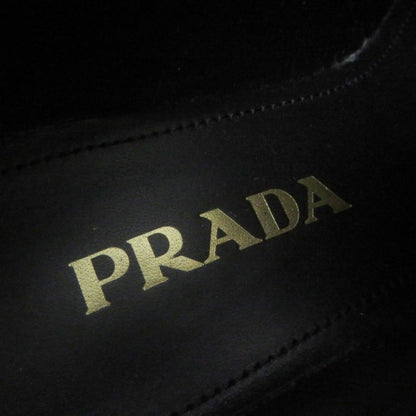 Prada 1e249n Lace-up Brushed Leather Shoes Black 36.5 With Box And Storage Bag