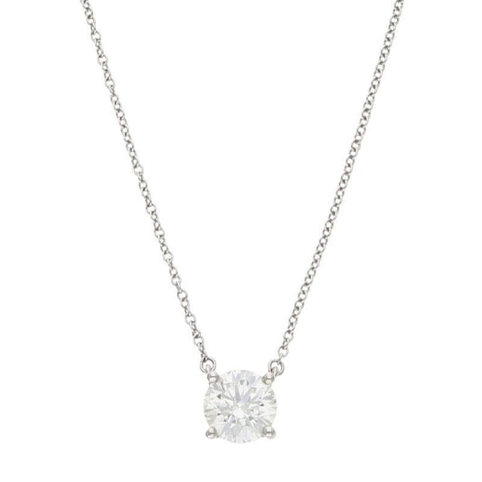 Tiffany & Co Solitaire Pt950 Diamond Platinum Necklace Ladies